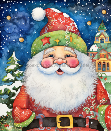 Christmas Sign, Santa Sign, DCO-00177, Sign For Wreath, 8x10